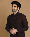 Manyavar Men Striking Maroon Indo Western