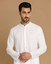 Manyavar Men Basic White Kurta Pajama Set