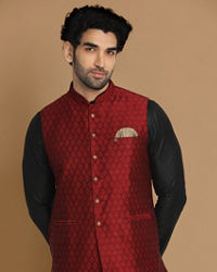 Manyavar Men Exquisite Maroon Jacket