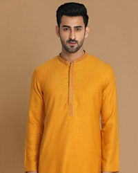 Manyavar Men Subtle Light Orange Kurta Pajama