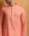 alt message - Manyavar Men Rose Pink Self Motif Kurta Set image number 0