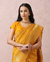 Mohey Women Mustard Yellow Saree With Gold Border
