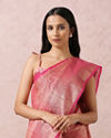 Mohey Women Pink Zari Weaved Saree