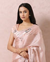 Peach Organza Saree With Stone Embellishment image number 1