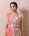 Mohey Women Light Pink Embellished Lehenga