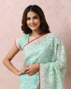 Mohey Women Sea Green Embroidered Saree image number 1