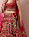 Mohey Women Rani Embroidered Bridal Lehenga