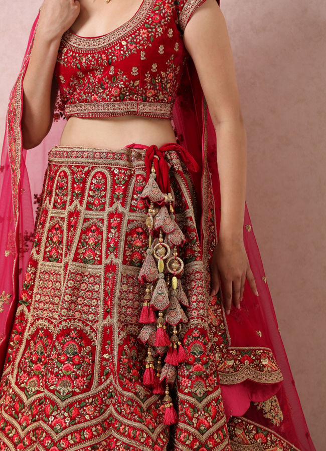 Mohey Women Rani Embroidered Bridal Lehenga