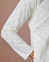 Manyavar Men Off White Chikankari Kurta Set