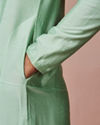 Manyavar Men Plain Green Kurta With Embroidered Collar