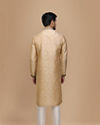 Manyavar Men Beige Jacquard Kurta Set