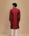 Manyavar Men Maroon Side Open Kurta Set
