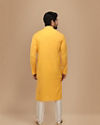 Manyavar Men Yolk Yellow Georgette Kurta Set