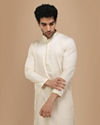 alt message - Manyavar Men Elegant Cream Kurta Set image number 0