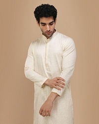 Manyavar Men Elegant Cream Kurta Set