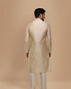 alt message - Manyavar Men Green Art Silk Embroidered Kurta Set image number 2