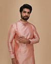 Manyavar Men Modish Light Pink Kurta Set