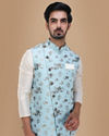 alt message - Manyavar Men Achkan Style Kurta Jacket Set image number 0