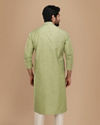 Manyavar Men Casual Lime Green Kurta Set