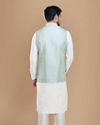 Manyavar Men Subtle Blue Kurta Jacket Set