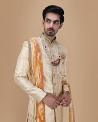 Manyavar Men Classic Light Colored Traditional Sherwani