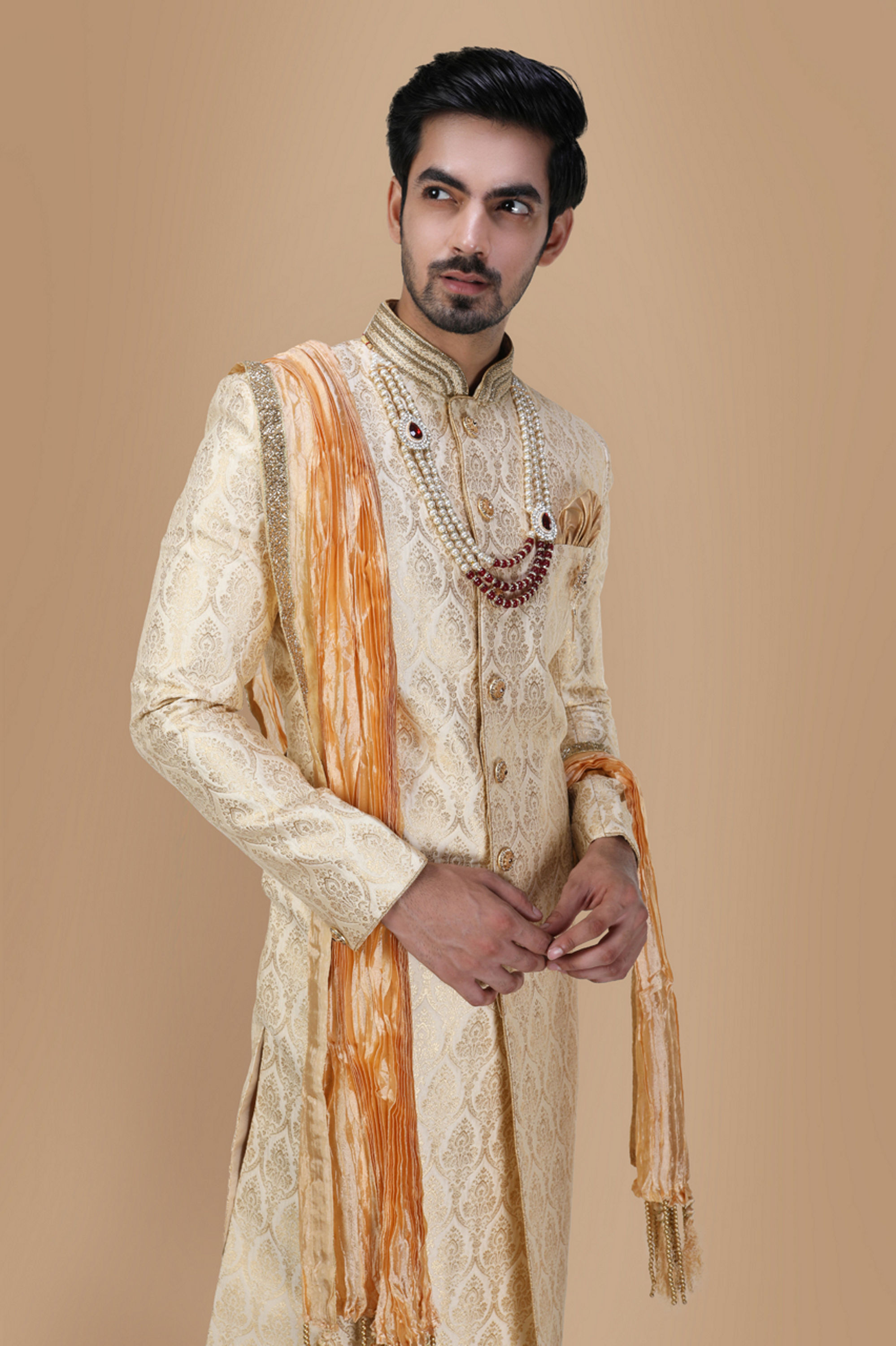 Manyavar Men Classic Light Colored Traditional Sherwani