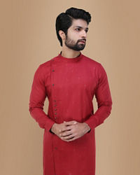 Manyavar Men Achkan Style Maroon Kurta