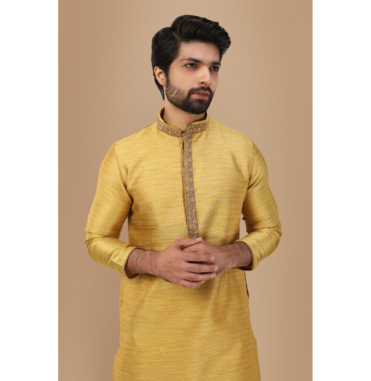 Manyavar Men Vivacious Orange Kurta Set