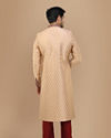Manyavar Men Opulent Fawn Jacquard Sherwani