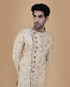 Manyavar Men Bright Biscuit Color Sherwani image number 0