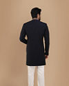 Manyavar Men Vivacious Blue Indo Western Set