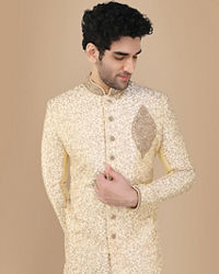 Manyavar Men Glam Biscuit Shade Sherwani Suit