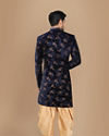 alt message - Manyavar Men Velvet Blue Indo-Western image number 2