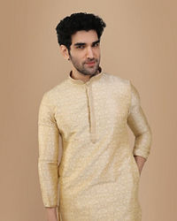 Manyavar Men Basic Cream Kurta Set