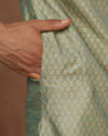 Manyavar Men Fern Green Jacquard Kurta Pajama