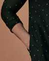 Manyavar Men Bottle Green Booti Print Kurta Pajama