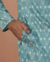 Manyavar Men Light Blue Printed Kurta