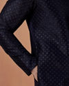 Manyavar Men Dark Blue Sequins Embroidered Kurta Pajama