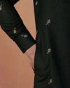 Manyavar Men Olive Green Embroidered Kurta