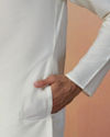 alt message - Manyavar Men White Plain Kurta image number 2