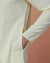 alt message - Manyavar Men Light Cream Plain Kurta Pajama image number 2