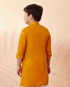 Boys Mustard Orange Plain Kurta Set image number 2