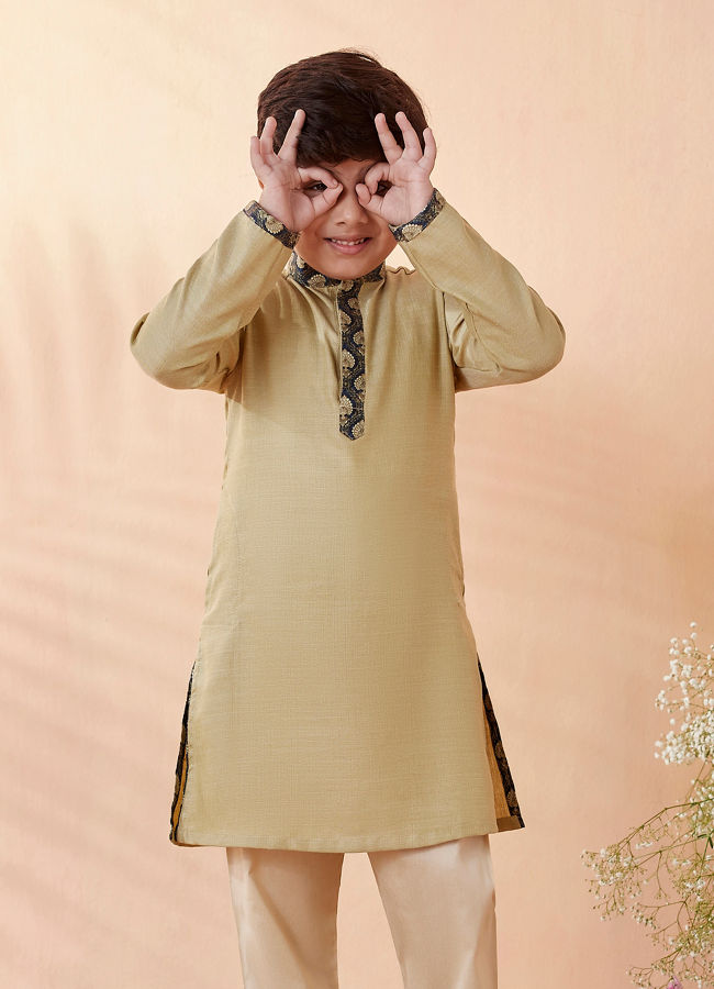 Boys Pista Kurta Jacket Set image number 2