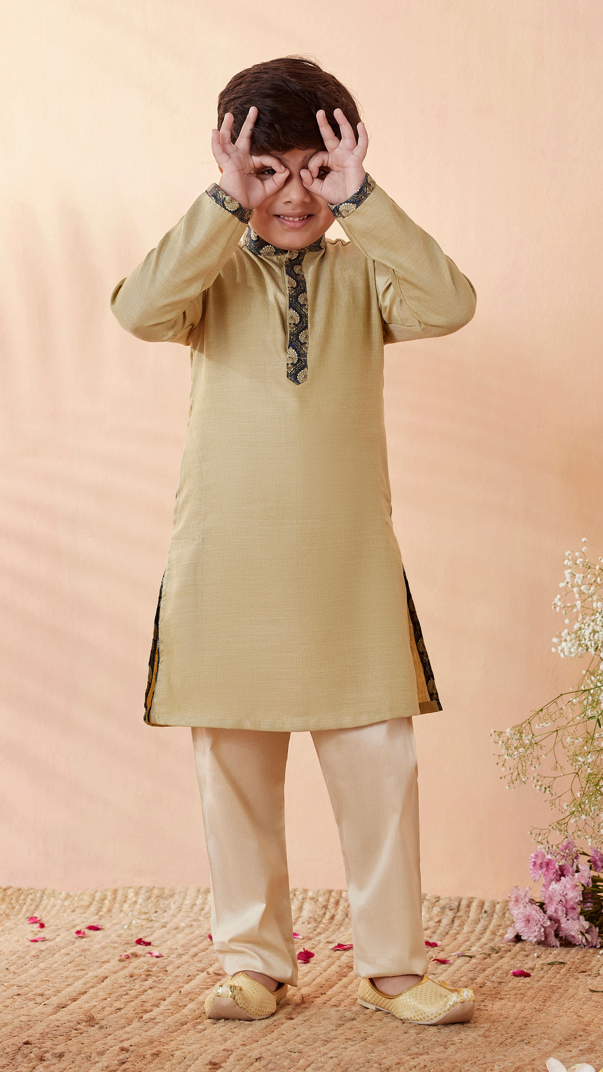 Boys Pista Kurta Jacket Set image number 2