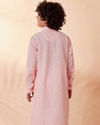 Boys Pink Chikan Kurta Set image number 2