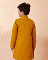 Manyavar Boys Boys Mustard Orange Side Open Kurta Set
