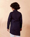 Boys Royal Blue Side Open Kurta Set image number 2