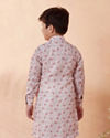 alt message - Manyavar Boys Boys Beige Side Open Printed Kurta Set image number 2