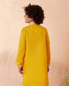 alt message - Manyavar Boys Boys Yellow Self Design Kurta Set image number 2