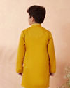 alt message - Manyavar Boys Boys Mustard Solid Kurta Set image number 2